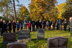 Military personnel, friends and family stand in commemoration, in memory of Sergeant(Retired) Nadine Manning, who was the last remaining Imagery technician that served in World War 2.  This photo was taken at Lakehead Cemetery in Point-Claire, Quebec on November 6th, 2021.

Please credit: Cpl Thomas Lee, Canadian Forces Combat Camera, Canadian Armed Forces Photo