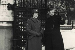 "Taken with London Bobby outside of Houses of Parliament, 1945". Nadine Manning Collection.