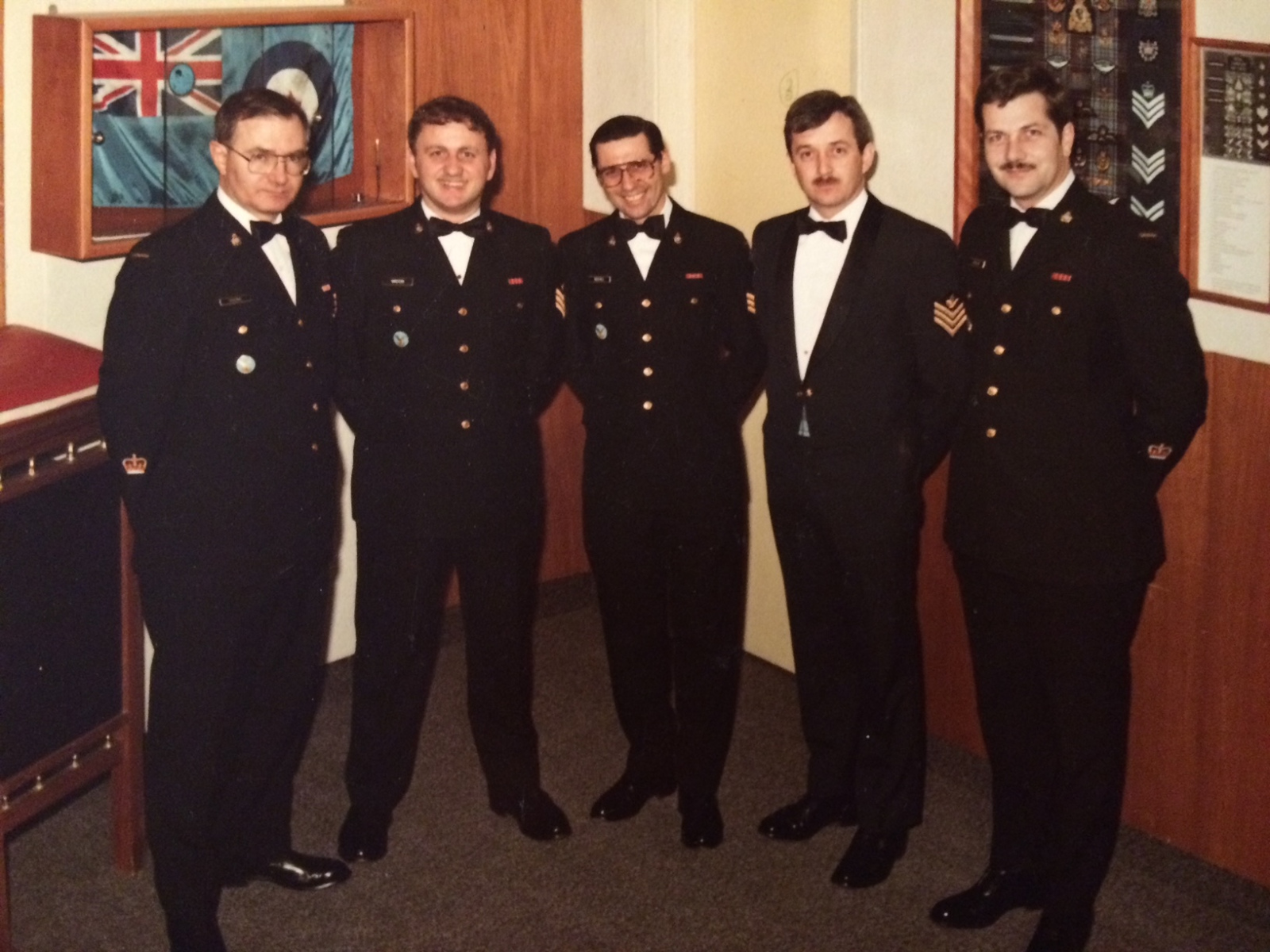My retirement: Jim Young, Ghislain Madgin, Rollie Reeves, Jean Coté, Josh Lévesque October 1983 CFB Bagotville WO & Sgts Mess. I met Ghyslain Madgin and Josh Levesque at the Milfoto 2022 reunion. My retirement: Jim Young, Ghislain Madgin, Rollie Reeves, Jean Coté, Josh Lévesque October 1983 CFB Bagotville WO & Sgts Mess. I met Ghyslain Madgin and Josh Levesque at the Milfoto 2022 reunion.